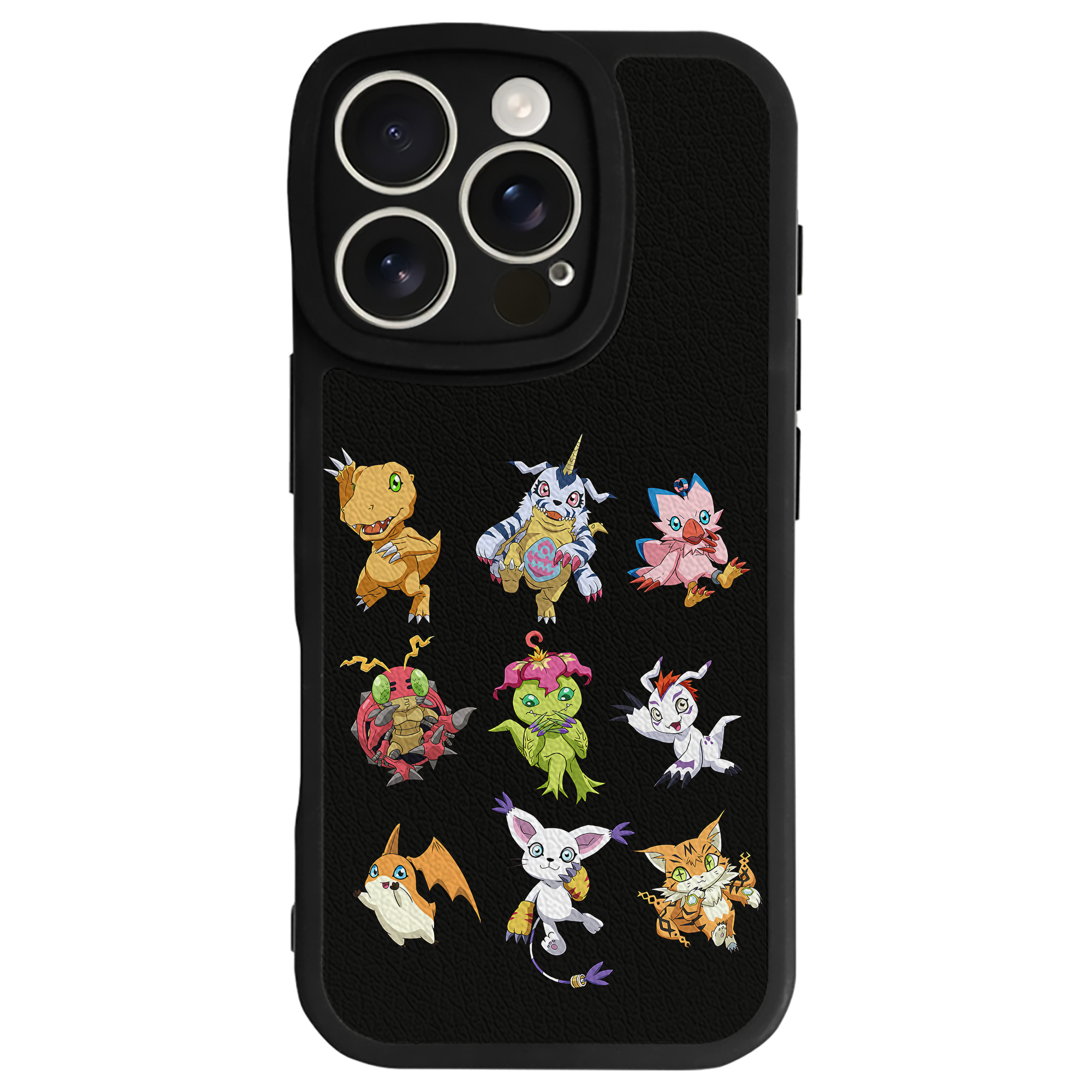 （画像用） Digimon デジタルモンスター/デジモン 【iPhone 16シリーズ対応】シリコンスマホケース（レザー調） 材質：シリコン